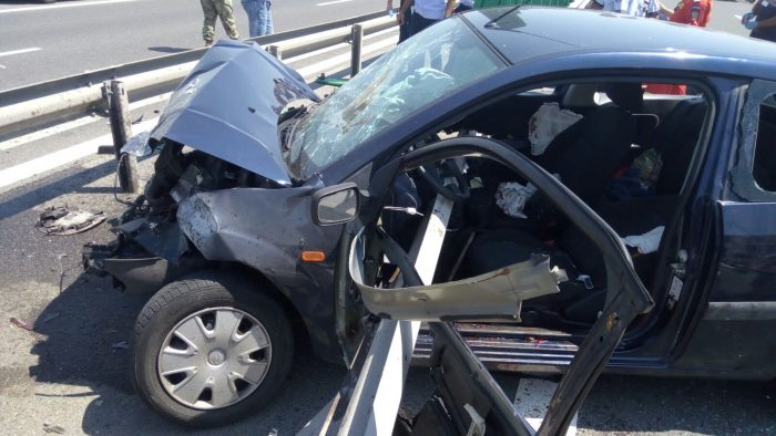 FOTO+VIDEO. Accident pe Autostrada 4