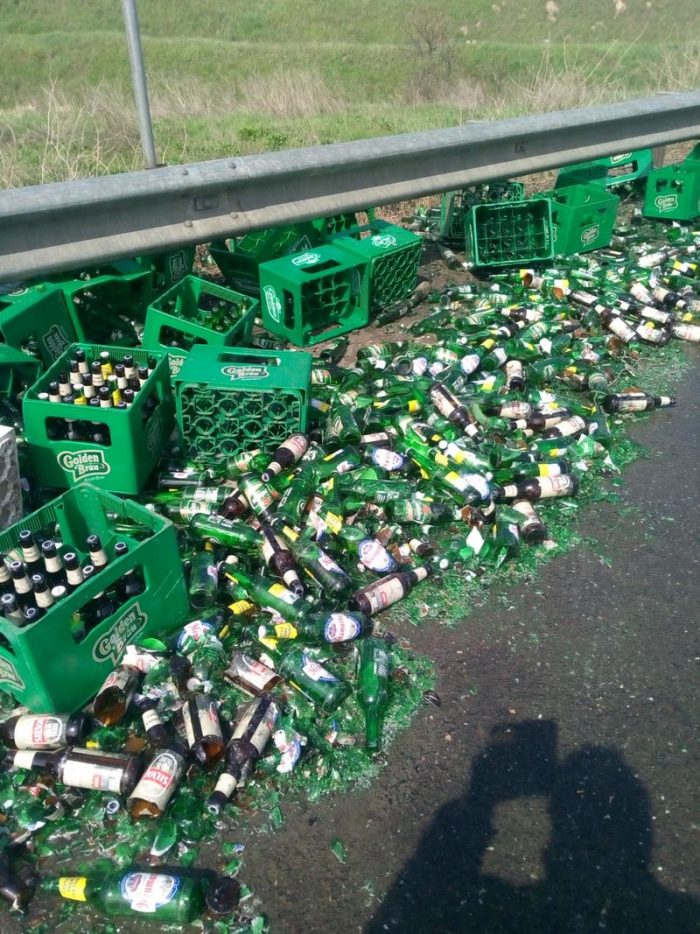 VIDEO A pierdut berea pe Autostrada Soarelui