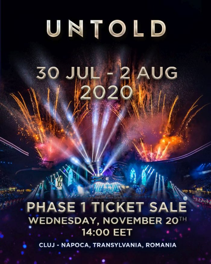 UNTOLD 2020 va avea loc între 30 iulie și 2 august. Primele abonamente la preț special vor fi scoase la vânzare pe 20 noiembrie. Premiera aftermovie UNTOLD 2019