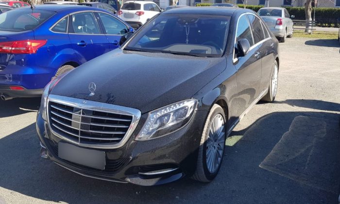 Mercedes S350, semnalat ca fiind furat de autoritățile din Franța,  descoperit de polițiștii de frontieră constănțeni