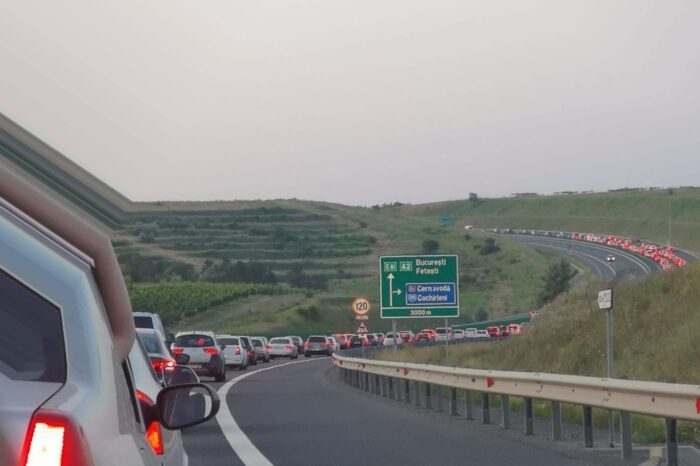 Aglomerație mare pe Autostrada Soarelui, pe sensul București – Constanța