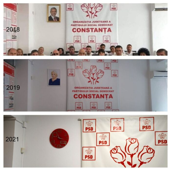 Tablourile președinților PSD și ceasul roșu