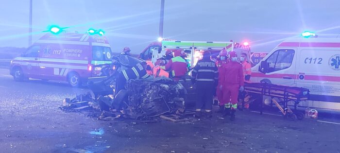 Accident grav pe DN2A. A fost implicat un începător FOTO VIDEO