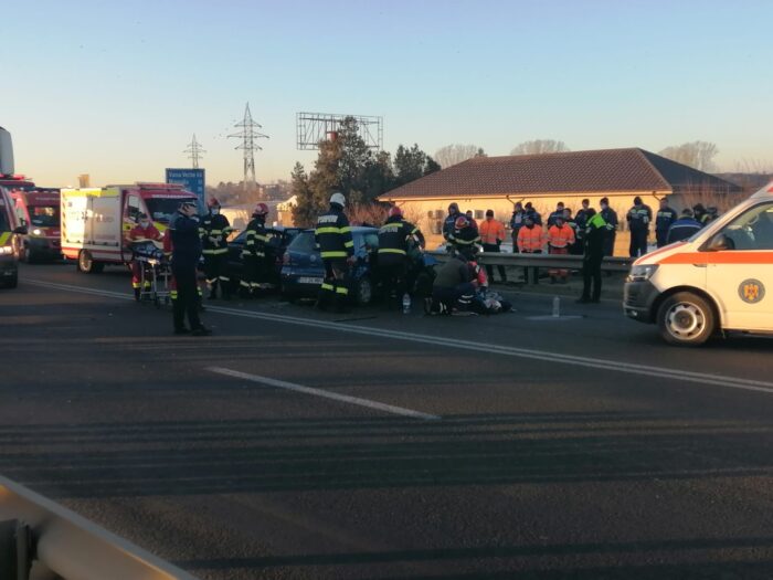 Accident grav la ieșire din Ovidiu, victimă inconștientă FOTO VIDEO