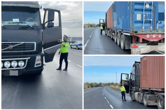 Un șofer conducea beat pe Autostrada A2 un ansamblu format din autoutilitară și două semiremorci