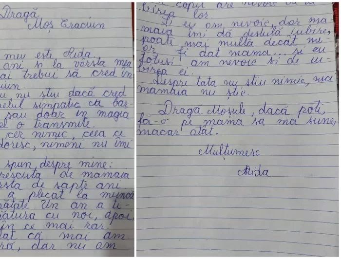 O fetiță de 13 ani i-a scris lui Moș Crăciun: „Dacă poți, fă-o pe mama să mă sune, măcar atât”