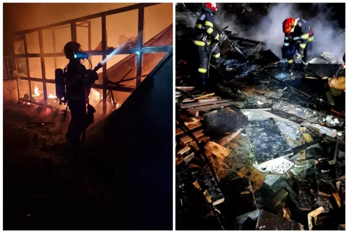 Incendiu la o terasă improvizată pe terasa unui bloc. A intervenit o armată ISU VIDEO