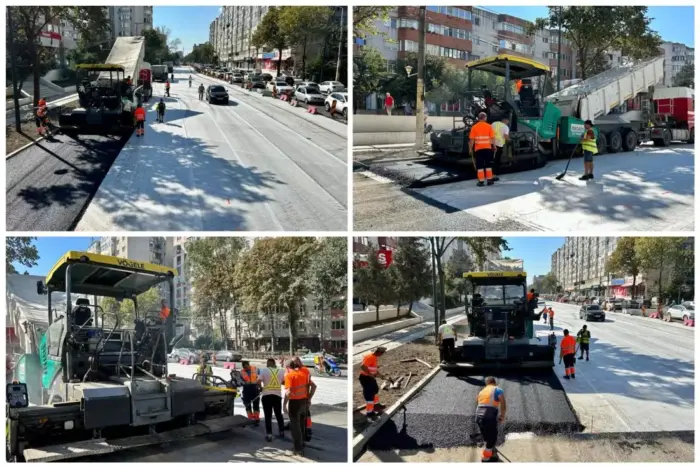 Lucrările de asfaltare pe bulevardul 1 Decembrie 1918  din Constanța continuă