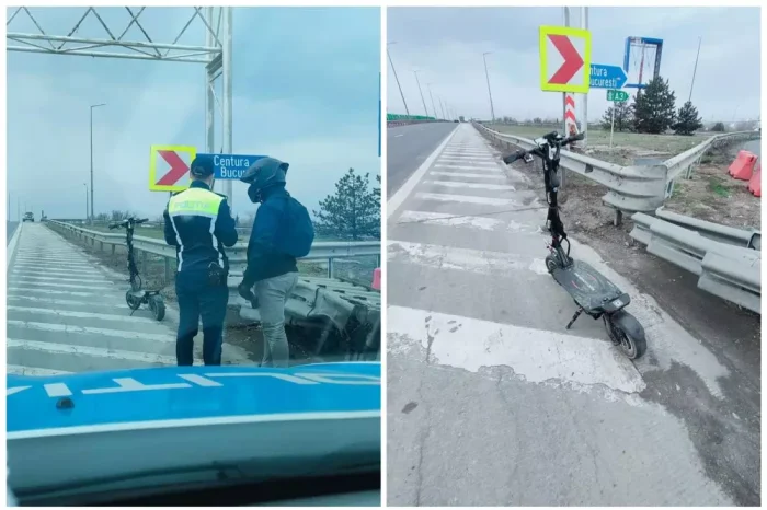 Inconștient: cu trotineta pe autostradă