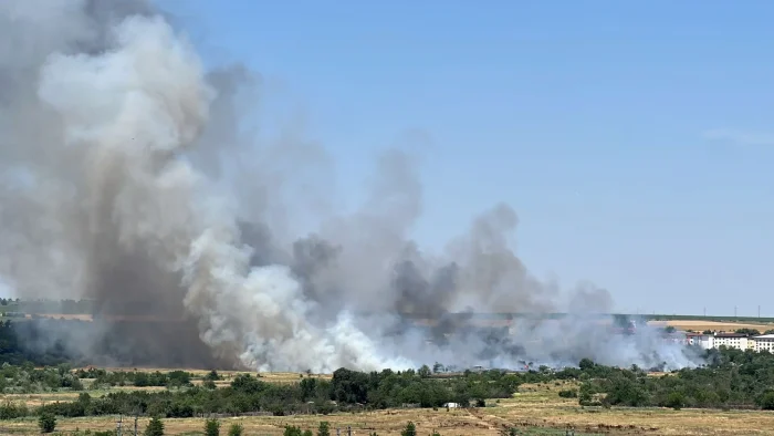 Incendiu masiv în Medgidia. Au ars 25 de hectare